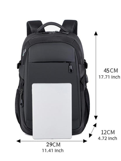 Men'S Summer Business Waterproof Backpack, Casual Oxford Computer Bag, Trendy All-Match Backpack for Daily & School Use Usb Charging Port