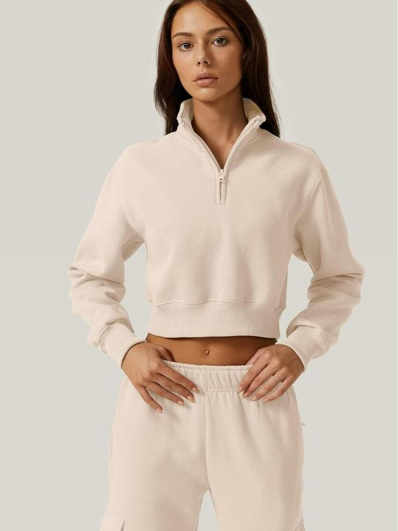 【Two Options, Not a Set】Qinsen Women Half Zip Sports Top and Pants【Two Options, Not a Set, Needs to Be Ordered Separately】