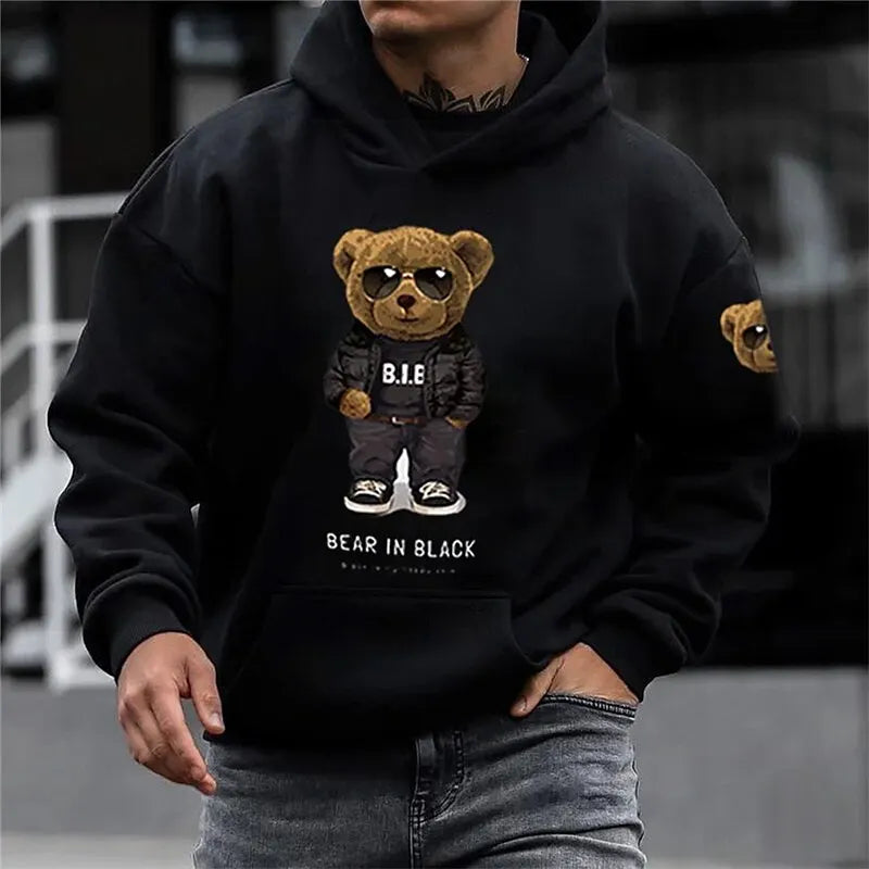 Men'S Sweater Pullover Hooded Sweatshirt Hooded Pattern Printed Daily Sports Street Designer Basic Spring and Autumn Clothing