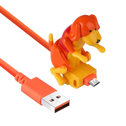 Funny Humping Dog Fast Charger Charging Data Cable for Apple Android Phone Portable Smartphone Charger Line Decompression Toys