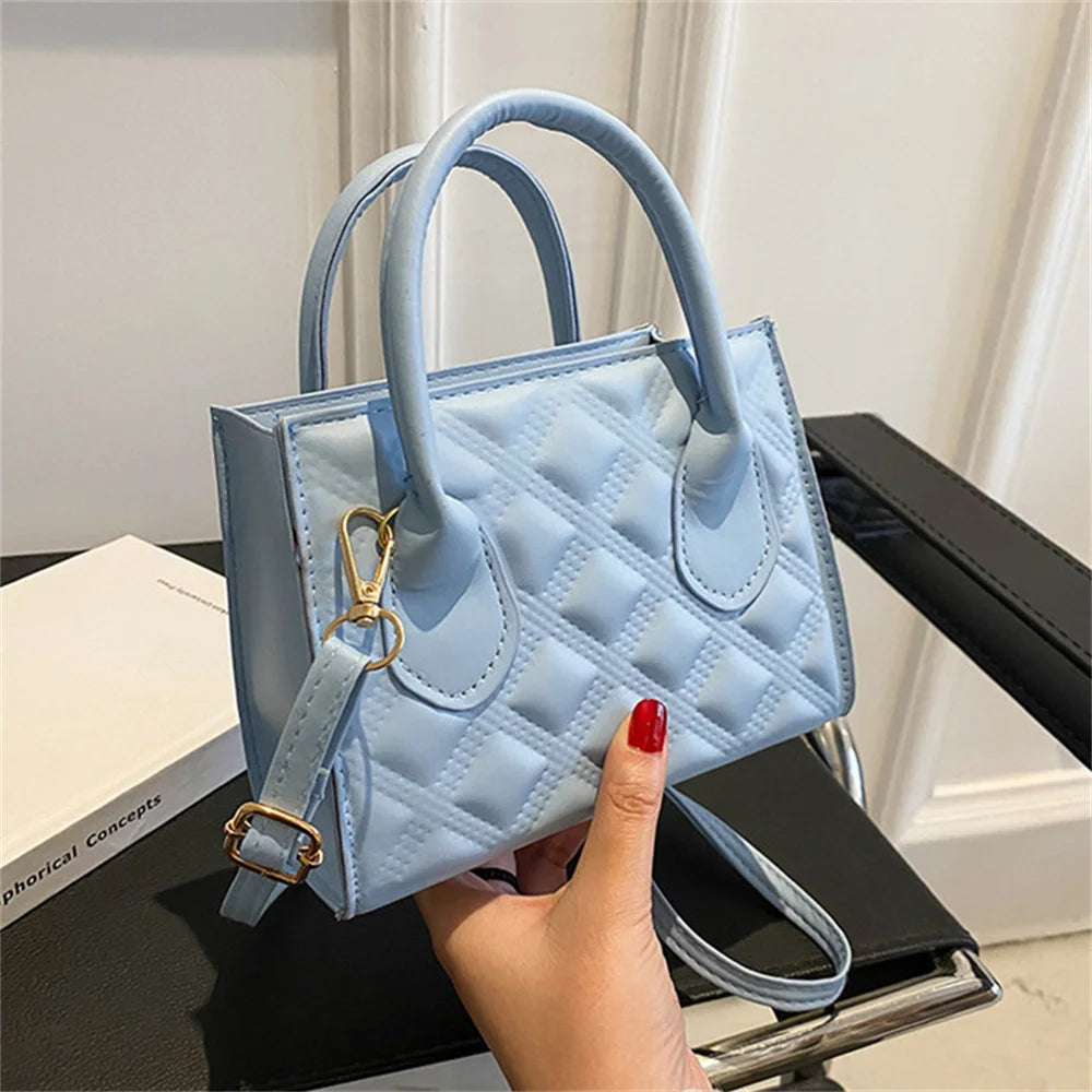 Fashion Shoulder Crossbody Bag for Women Solid Colour Pu Leather Simple Female Daily Bag Casual Handbag Purse Clutches