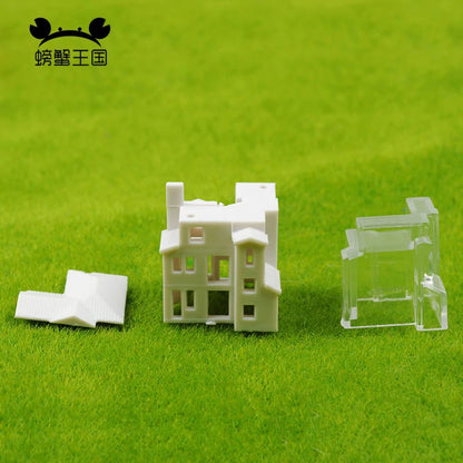 2Pcs Miniature House Miniature City Scenery 1/500 1/800 HO Scale Model Train OO Gauge Railway Accessories Model Building Diorama